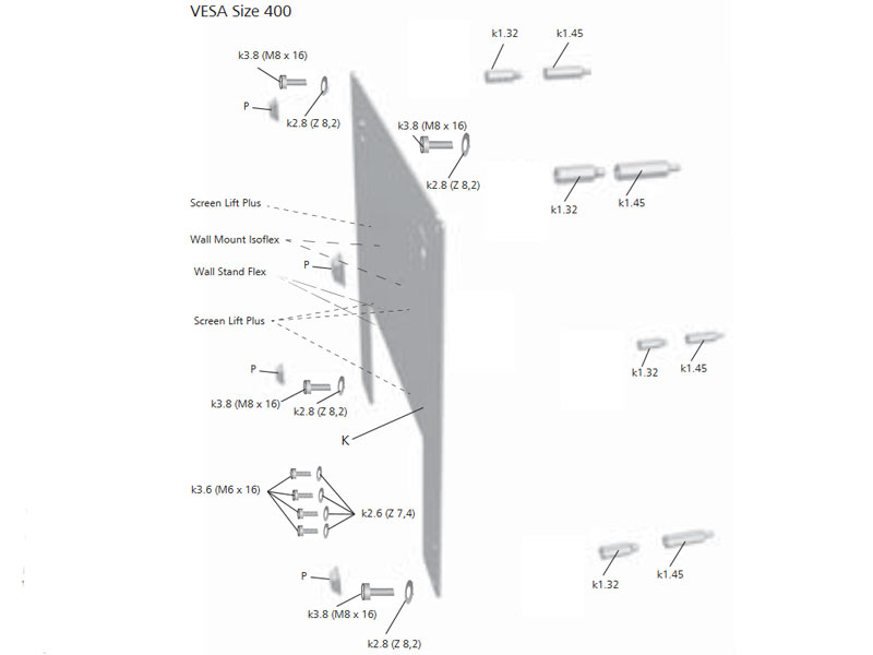 Loewe Wall Mount Slim 71361T10 / Vesa 400 Details