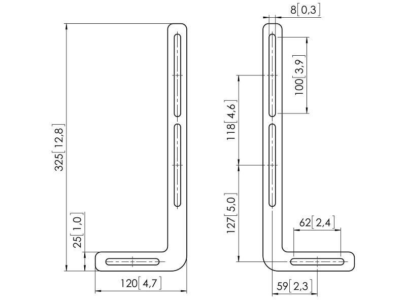 Vogels SOUND 1250 universal Soundbar Halterung, schwarz Maße