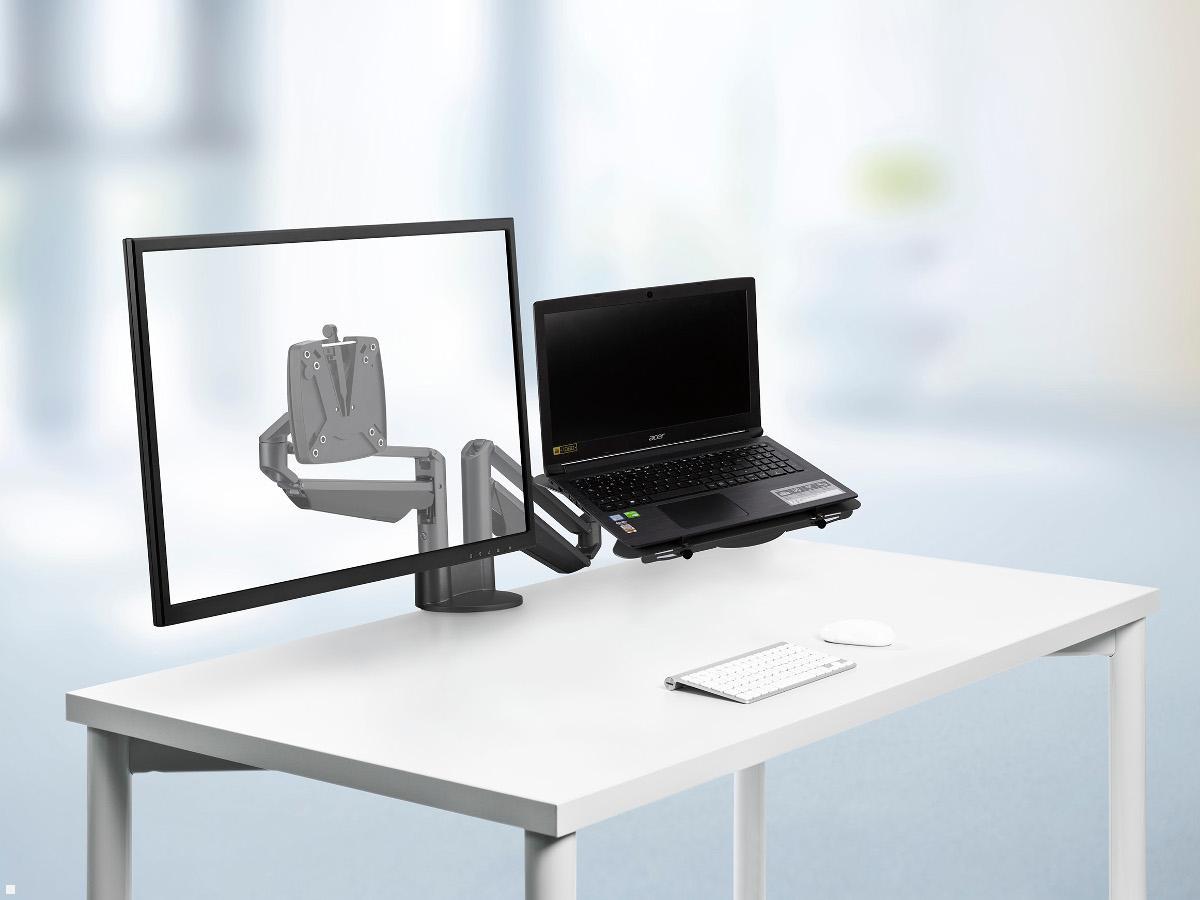 Novus Clu Duo Monitorhalterung mit Laptophalter schwarz (990+4518+000)