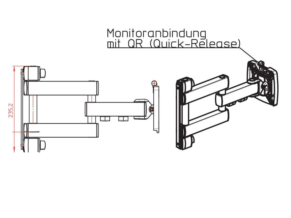 Wohnmobil Halterung TV Novus SKY 11N mit Schwenkarm 720mm Daten