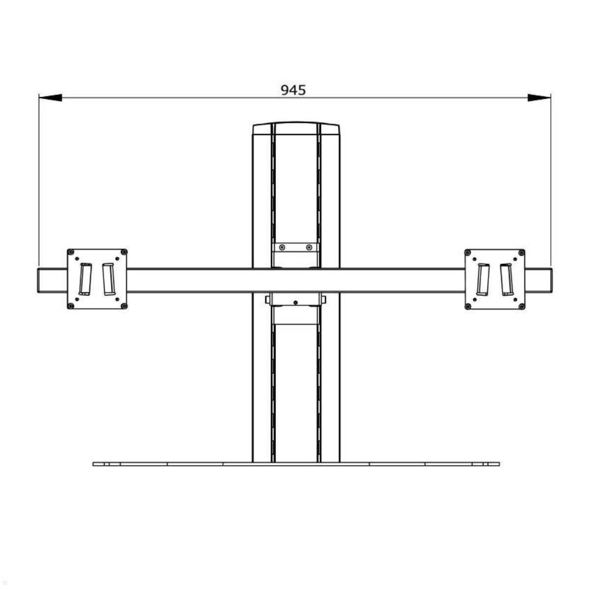 SMS Multimonitor Tischhalterung Control 2-fach Standfuß (MM051006-P0), Maße