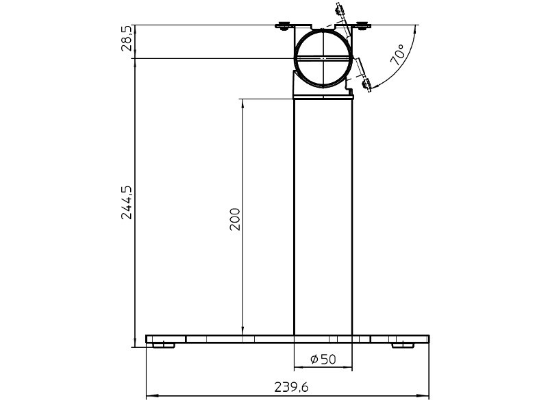 Novus POS Tablet Tischständer mit VESA Halterung (882+0309+000) silber, Zeichnung