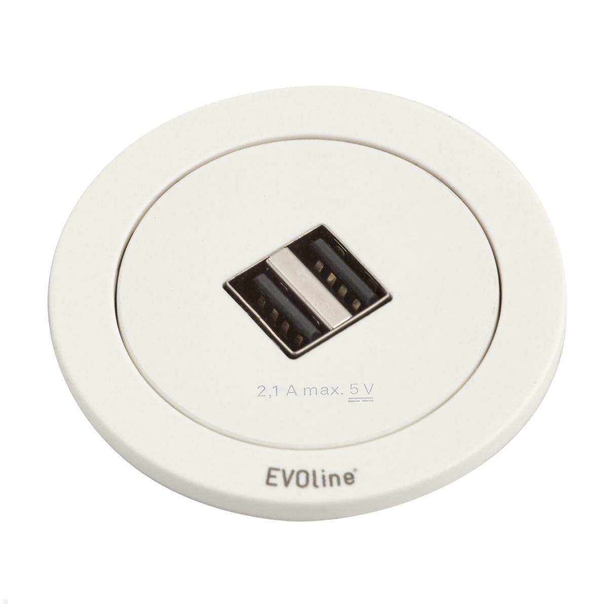 EVOline One Einbausteckdose USB, Gehäuse, weiß