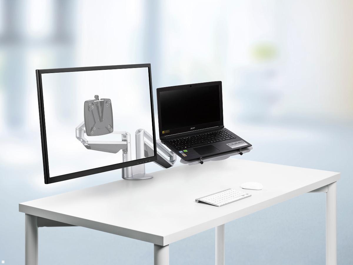 Novus Clu Duo Monitorhalterung mit Laptophalter silber (990+4519+000)