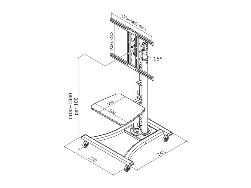 NewStar PLASMA-M1800e Trolley Zeichnung