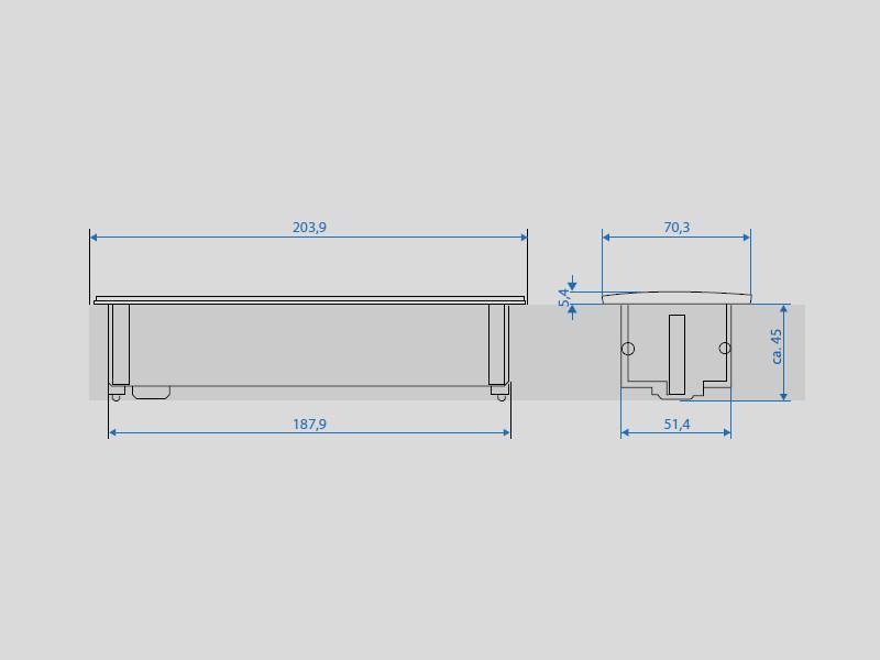 Bachmann KAPSA 2x Steckdose 1x CM (927.002) mit Stromzuleitung Zeichnung