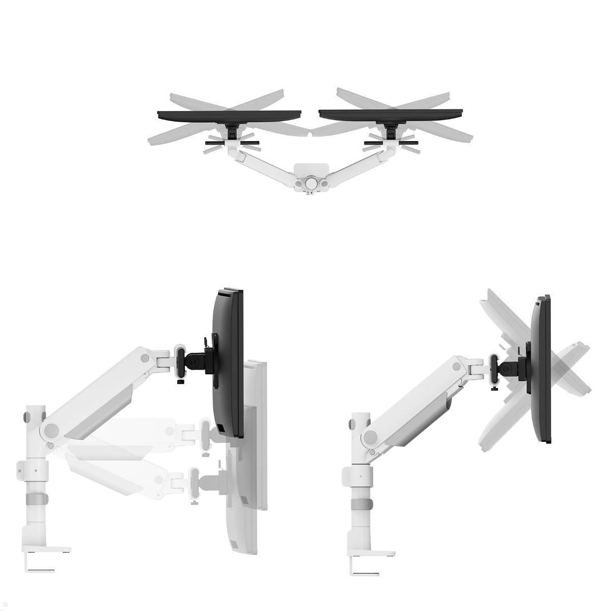 Neomounts NEXT One SL DS65S-950WH2 Tischhalterung 2 Monitore 24-34 Zoll, weiß neigbar, schwenkbar, drehbar