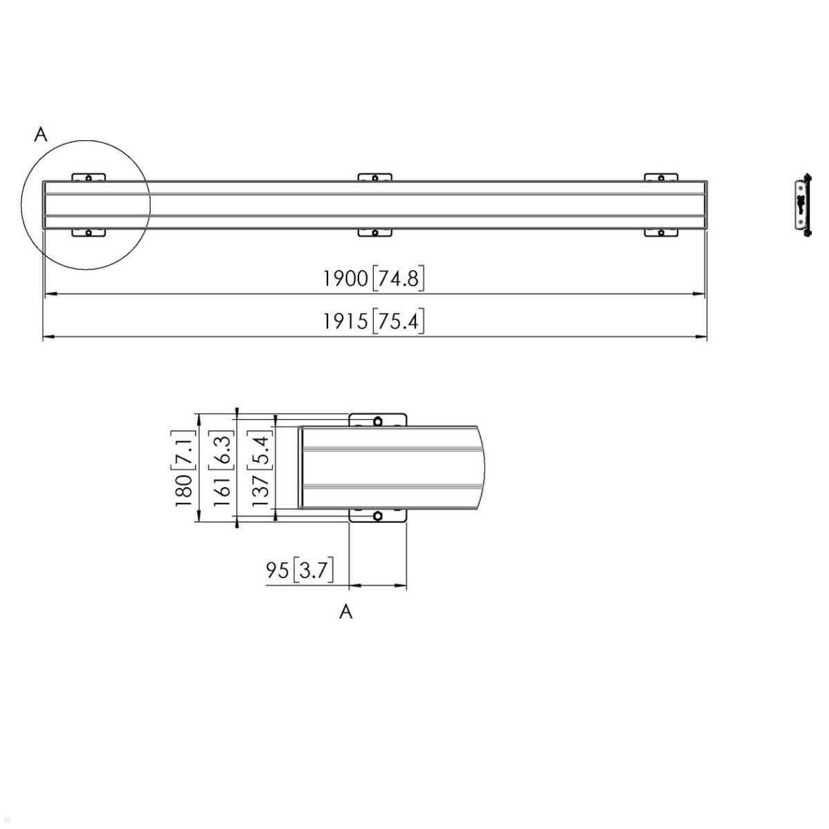 Vogels Connect-it PFB 3419 Adapterbar bis VESA 1850 mm, silber, Zeichnung Maße