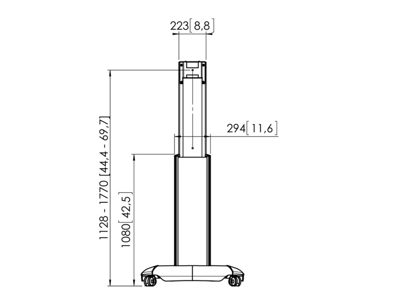 Vogels PFT 2520 Display-Trolley Zeichnung