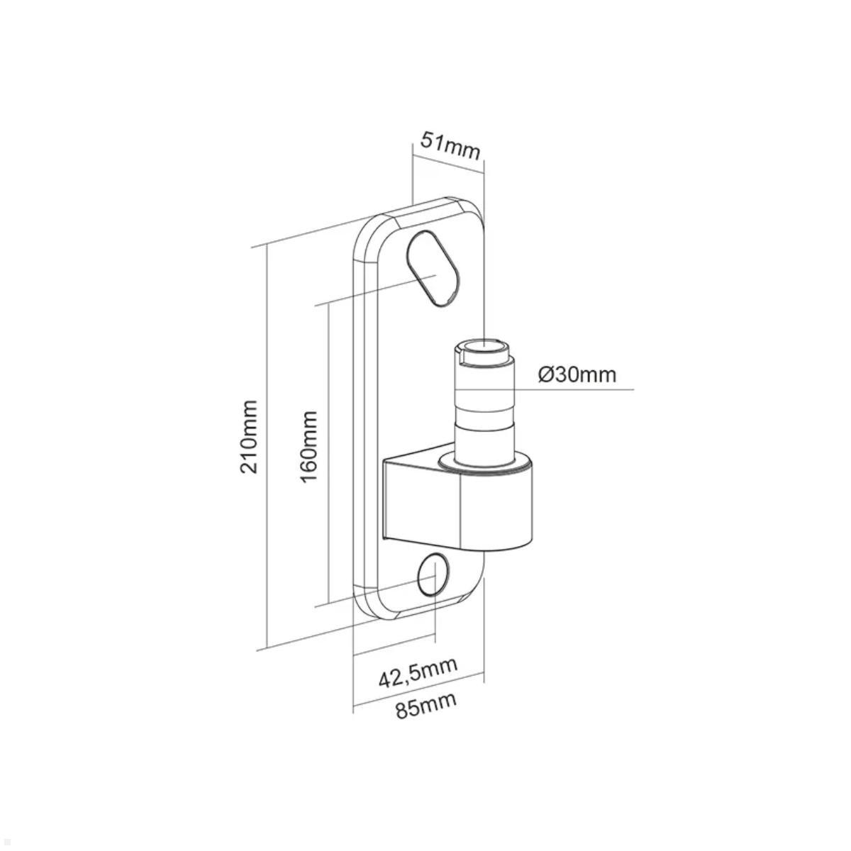 Neomounts AWL75-450WH Zubehör Wand Adapter für NEXT Core Monitorhalter, weiß technische Zeichnung