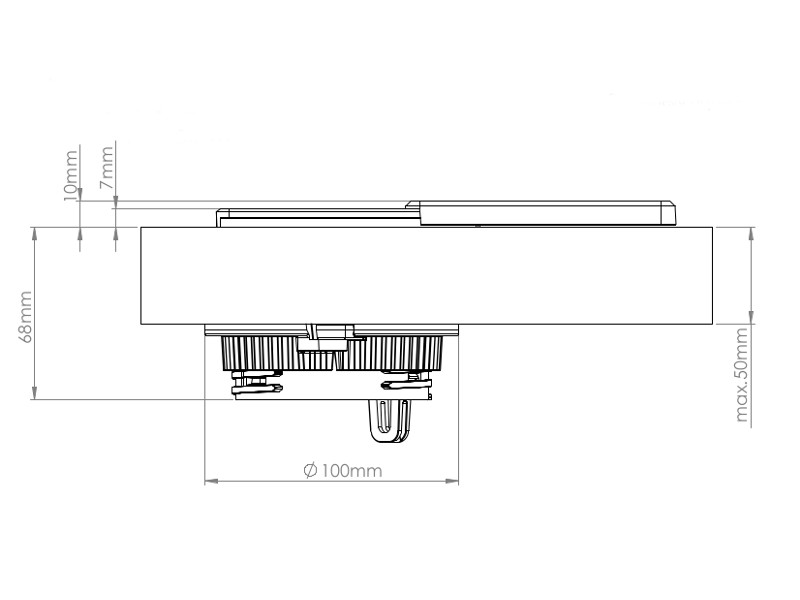 EVOline Square80 Qi-Version 1x Schuko und USB Einbaumaße