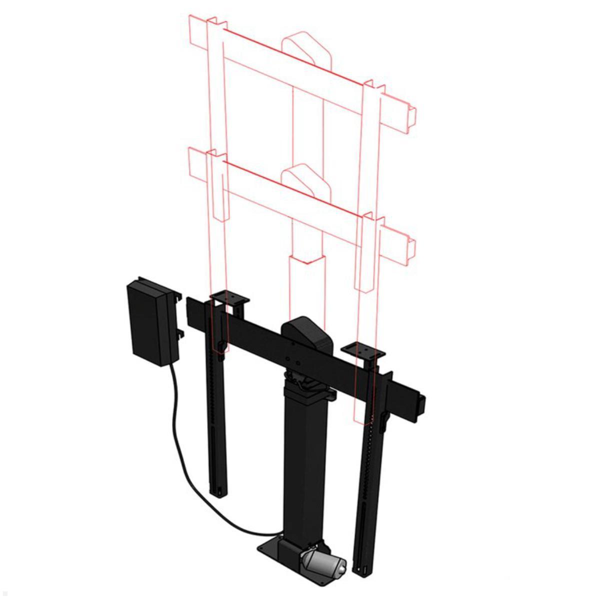 MonLines MLS019BSV TV Lift bis 70 Zoll, drehbar 225L / 90R, automatische Klappe, höhenverstellbar