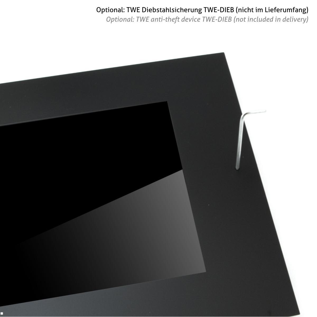 TabLines TWE116B Tablet Wandeinbau für Apple iPad Pro 11.0 (M4), schwarz, Diebstahlsicherung