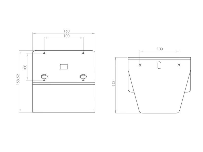 TabLines TWH002W Tablet Wandhalter drawing