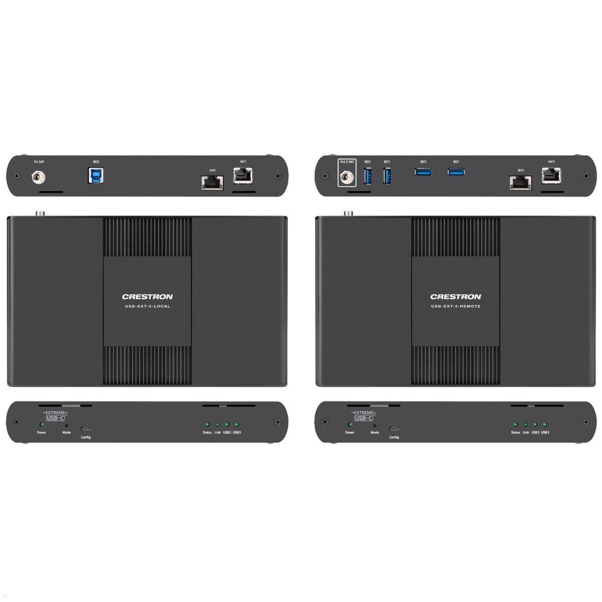 Crestron USB 3.2 Extender über CAT 6a/7 Kabel, lokal / ferngesteuert (USB-EXT-3 KIT) zusammengesetzte Ansicht