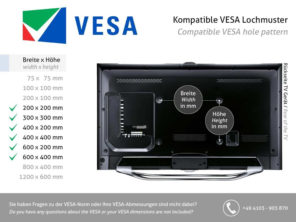 MonLines MBS004 TV Standfuß 45-65 Zoll, Walnuss VESA