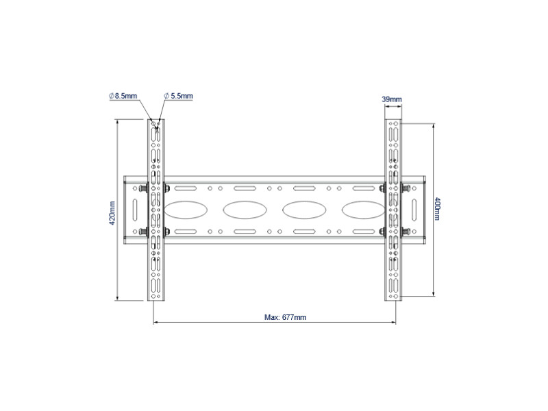 B-Tech BT8432 TV Wandhalterung neigbar 49"-80" Maße