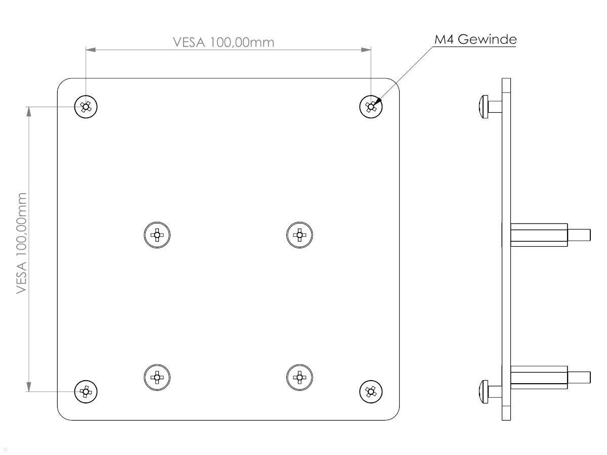 MonLines V062 VESA Adapter für Samsung LC27FG70FQ, Maße