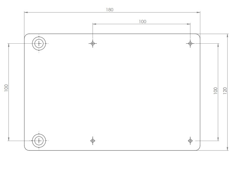 MonLines V009 VESA Monitor Adapter für Thin Client Maße