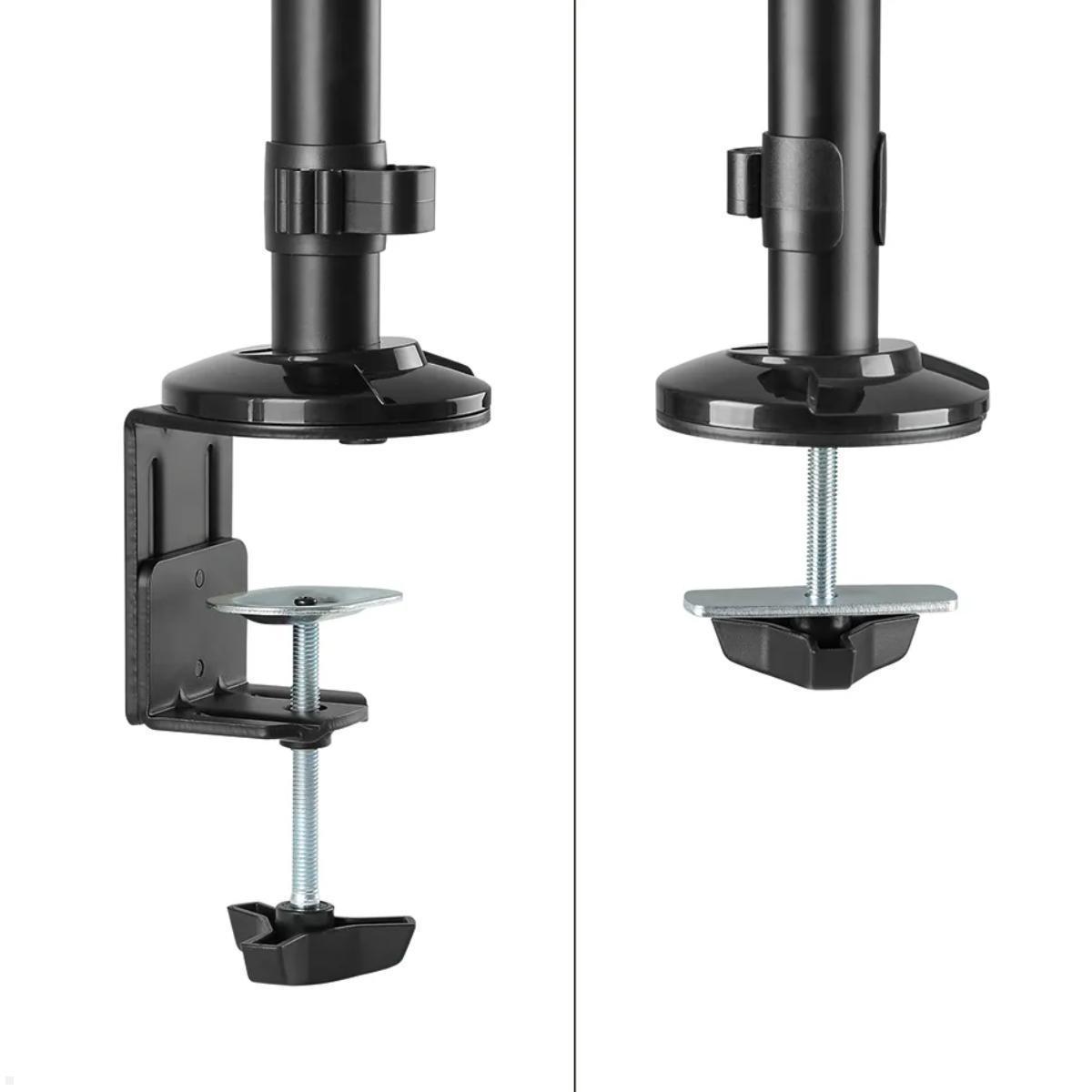 Neomounts DS90-325BL1 tischmontierter Sitz-Steh-Arbeitsplatz für Bildschirme bis 32 Zoll, Tischklemme