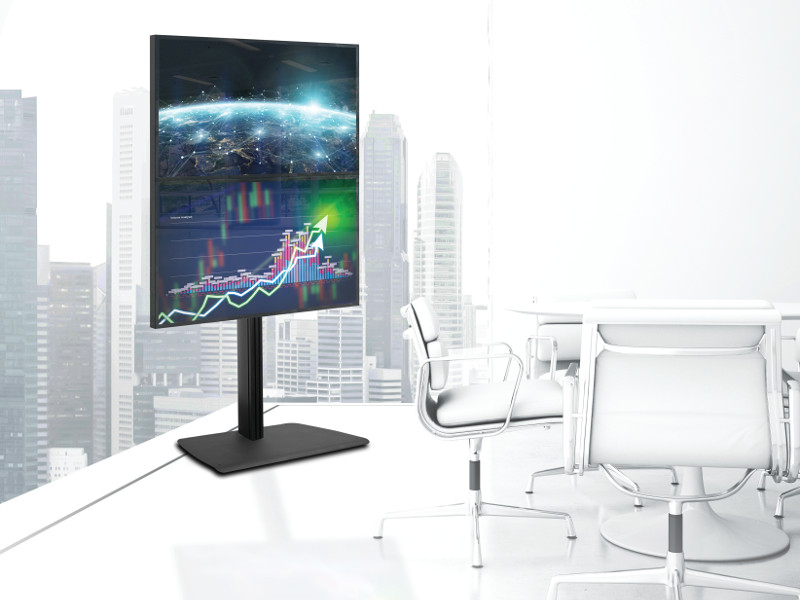 B-Tech BTF841/BS System X Dual Display Ständer 32"-65" silber