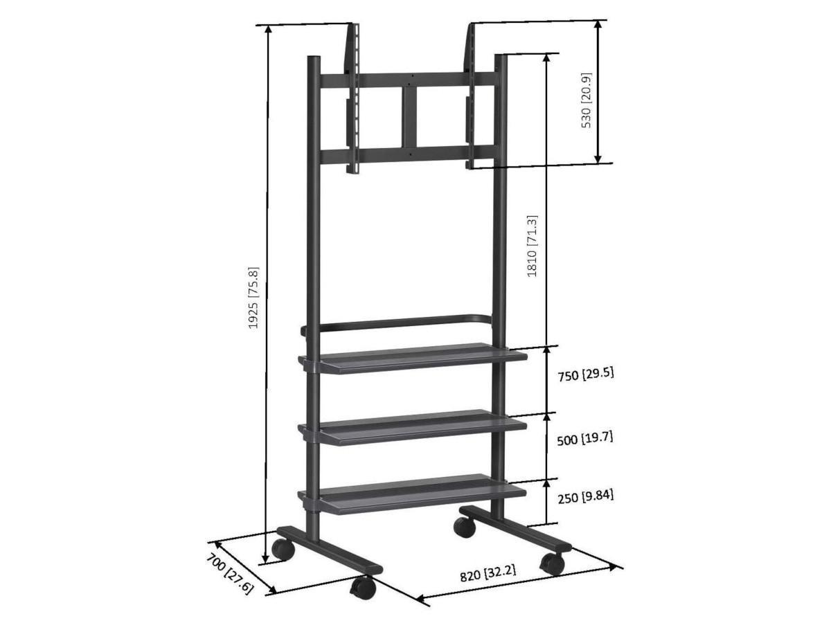 Vogels PB 175 mobiler TV Ständer höhenverstellbar für 36-55 Zoll Abmessungen