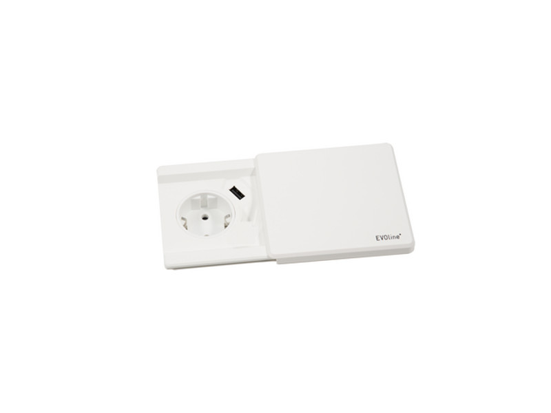 EVOline Square80 1x Schuko mit USB weiß