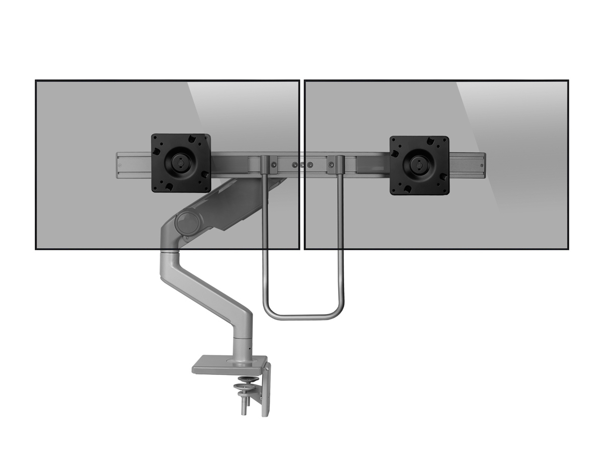 Humanscale M10 Dual Monitor Tischhalterung Klemme, schräg, silber (M10CMSBHS)