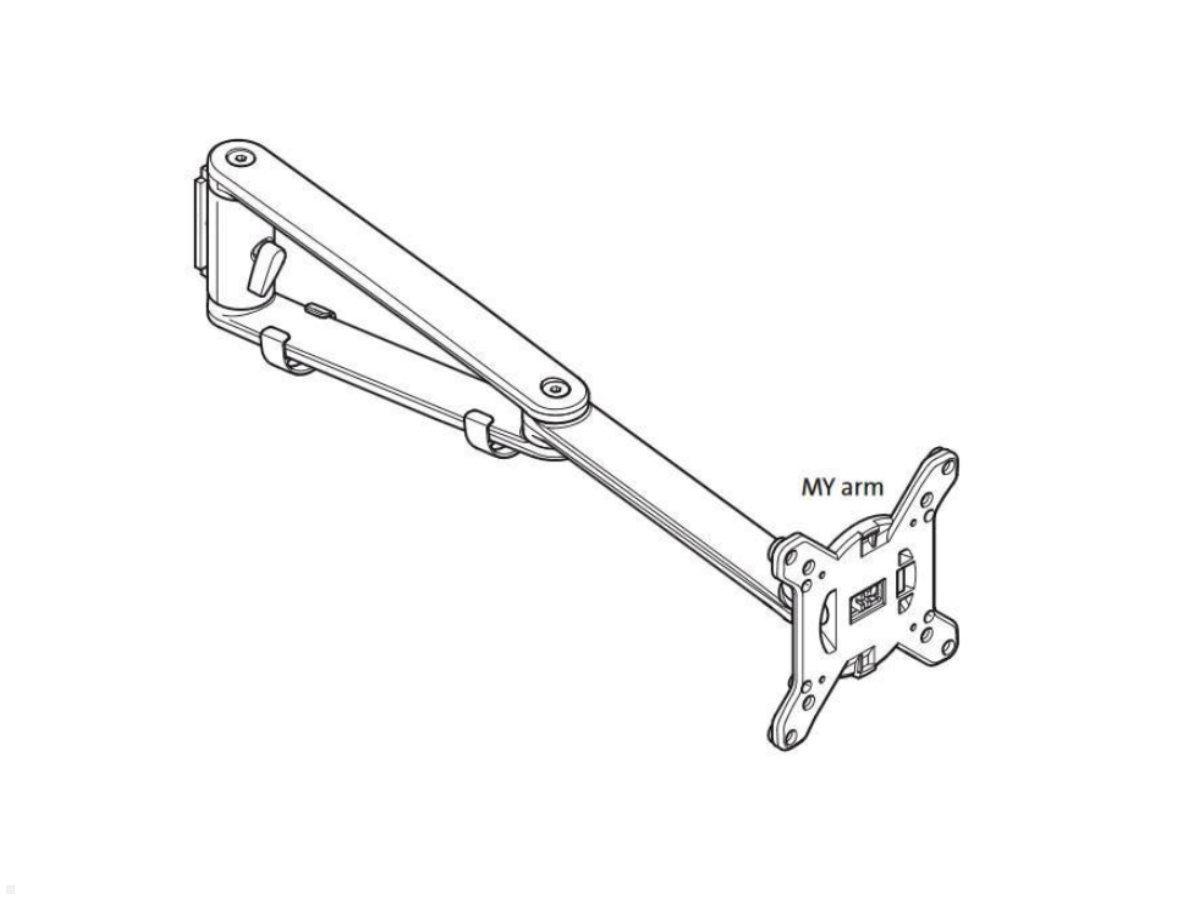 Novus MY tab arm PM Tablethalterung für Aluprofil, schwenkbar, Technische Zeichnung Schwenkarm