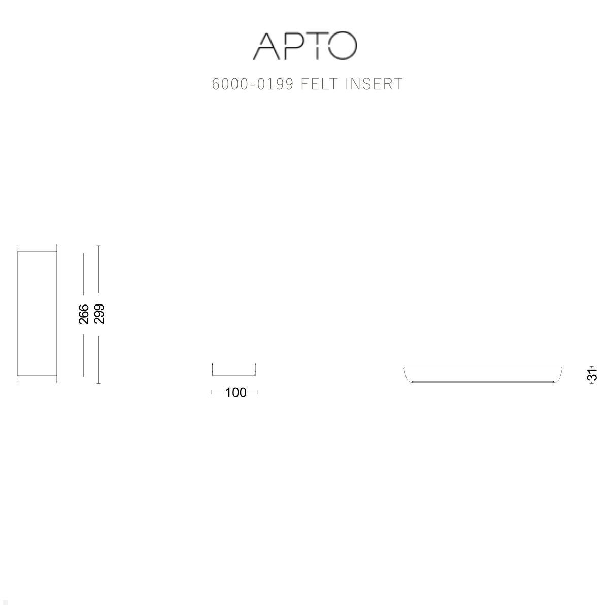 APTO FELT Drawer Zubehör Einsatz groß (6000-0199), schwarz technische Zeichnung