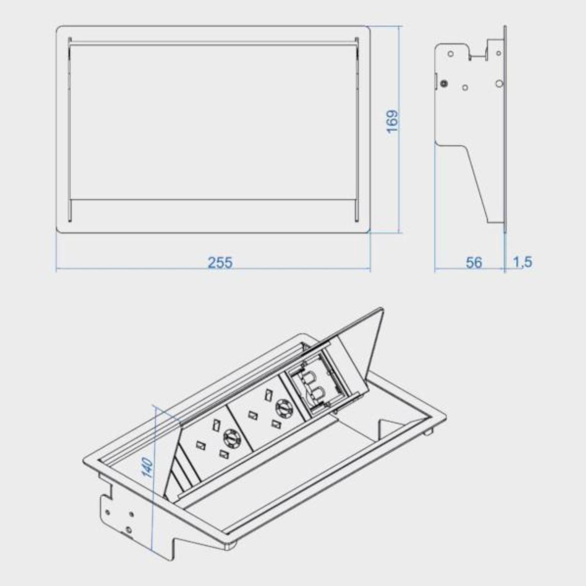 Bachmann CONEO Set Einbau Steckdose 4-fach 4x Steckdose (900.423) Zeichnung