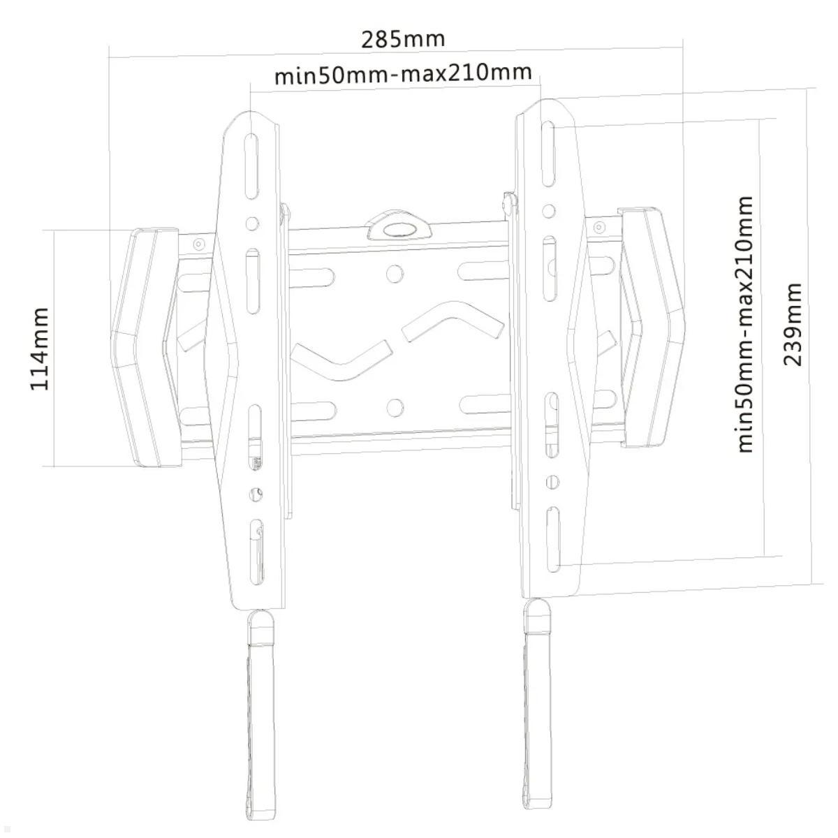 Neomounts LED-W120 flache TV Wandhalterung 22-40 Zoll, technische Zeichnung