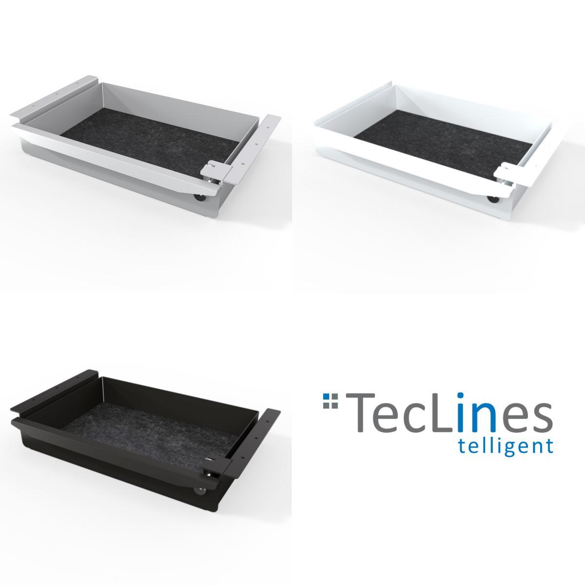 TecLines TUS018B ausziehbare Unterbau Schublade, abschließbar, schwarz Variationen