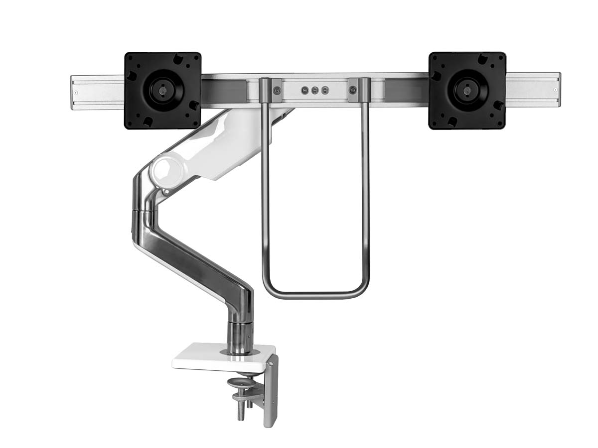 Humanscale M10 Dual Monitor Tischhalterung Klemme, schräg, weiß (M10CMWBHW) VESA Halterungen