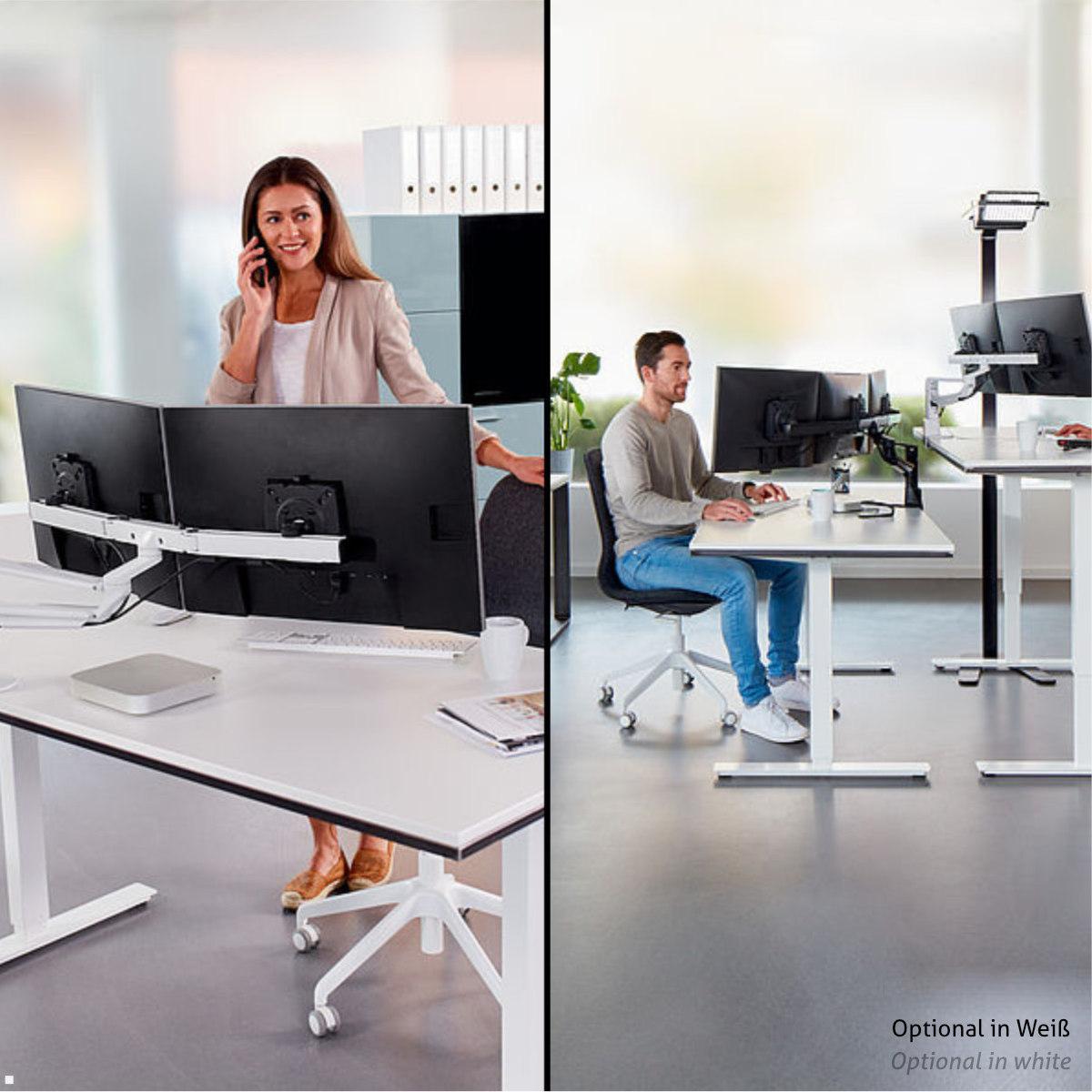 Novus Clu Plus X2 C Monitorhalterung für 2 Monitore bis 27Zoll (992+2018+000), schwarz Office Set Up