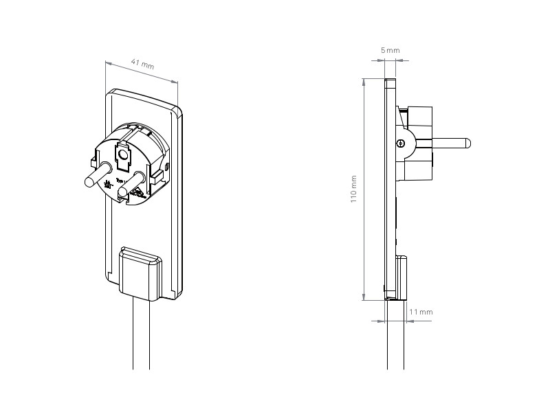 EVOline PlugFix mit VDE Kupplungsdose Zeichnung