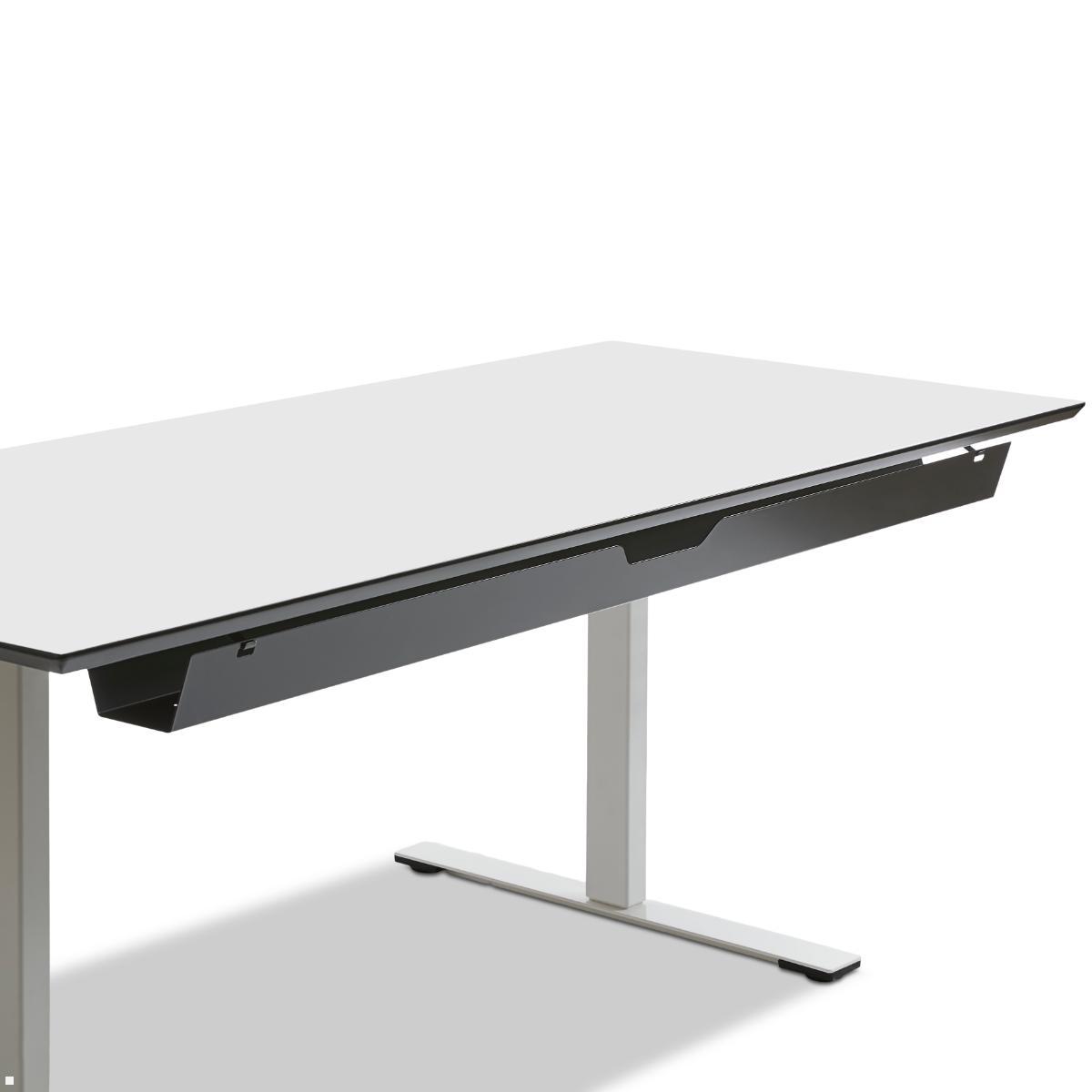 TecLines TKK010B Kabelkanal Schreibtisch aufklappbar 147 cm, schwarz, Anwendungsbeispiel