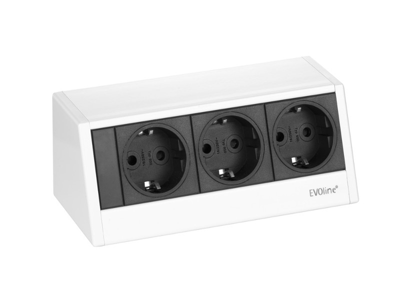 EVOline R-Dock SMALL 3x Schuko weiß front