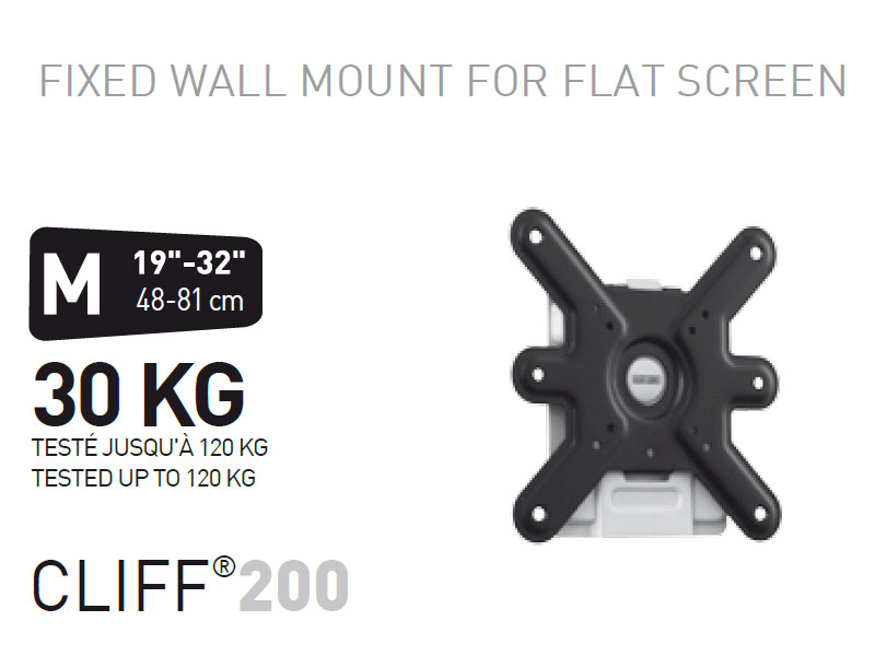 Erard CLIFF 200 starre Flachbildschirm Wandhalterung Tragkraft