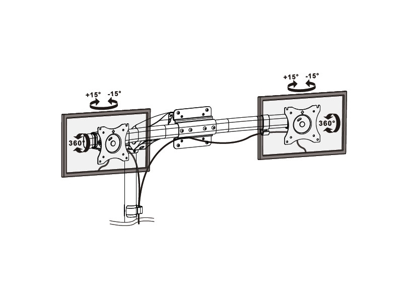 MonLines MDK001B Dual Kit Adapter für zwei Monitore, Funktionen