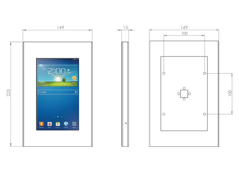 TabLines TSG052W Tablet Schutzgehäuse Maße