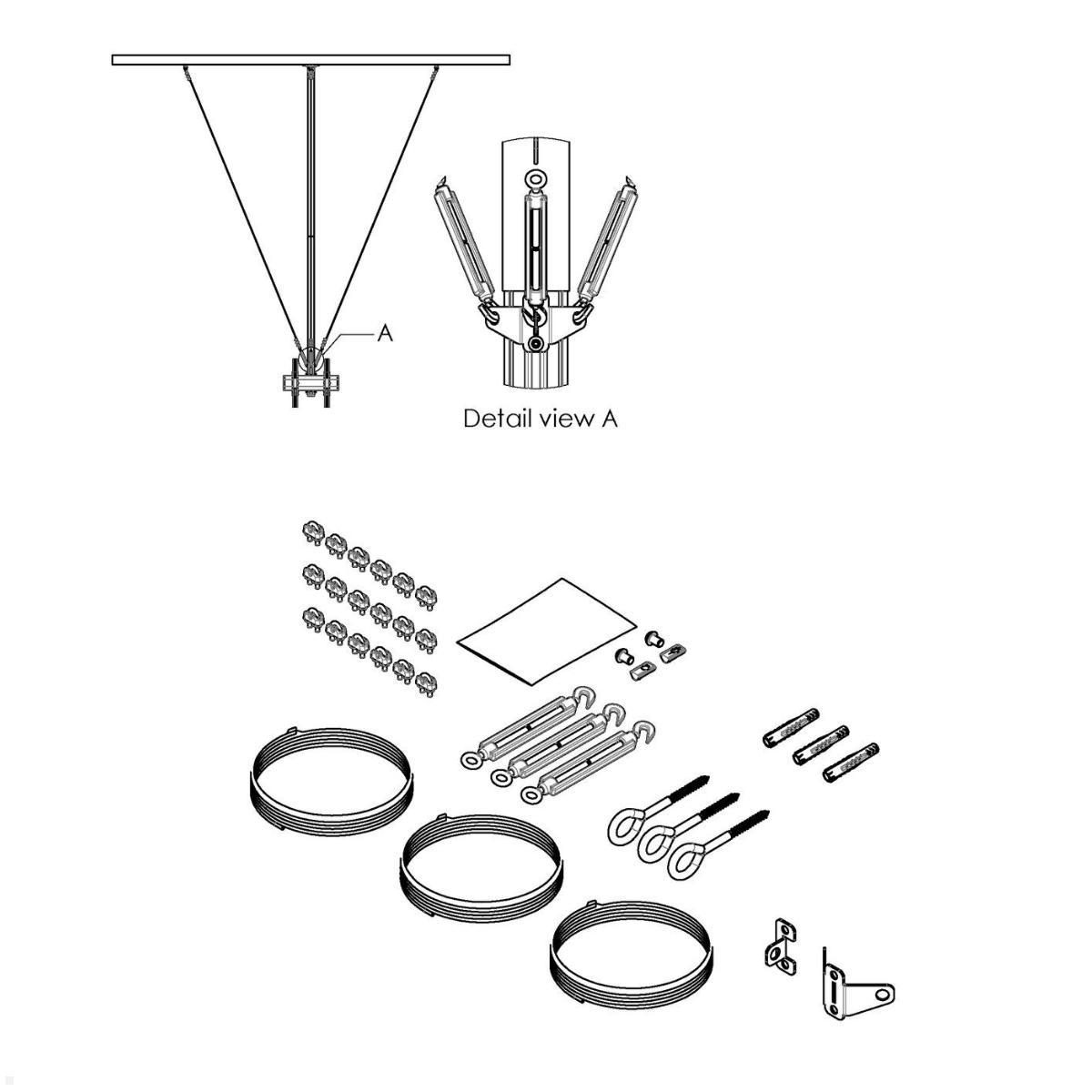 Vogels Zubehör Connect-it PUA 9510 Stabilisierungsset für PUC 24, Zeichnung