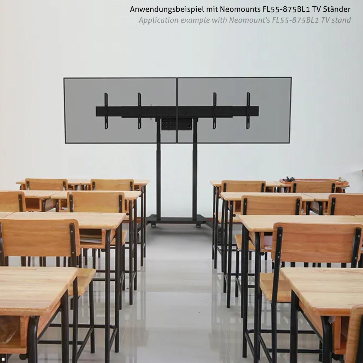 Neomounts ADM-875BL2 Zubehör VESA Adapter für Monitorhalter auf 2 Monitore, schwarz Anwendungsbeispiel Schule