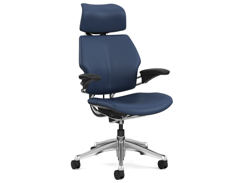 Humanscale Bürostuhl Leder Freedom Headrest F211AQ444N blau