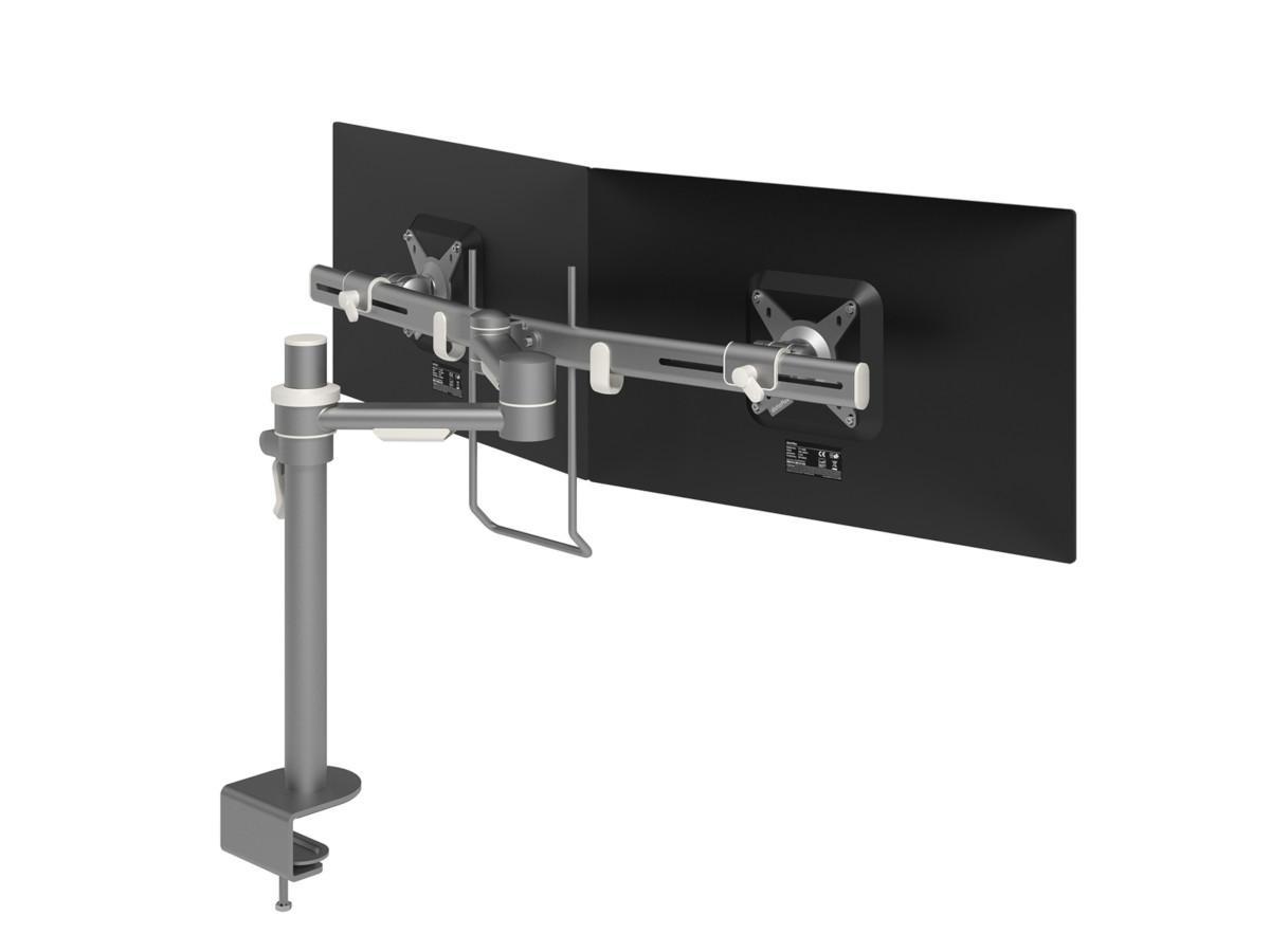 Dataflex Viewmate Dual Monitor Tischhalterung mit Crossbar (52.602), silber