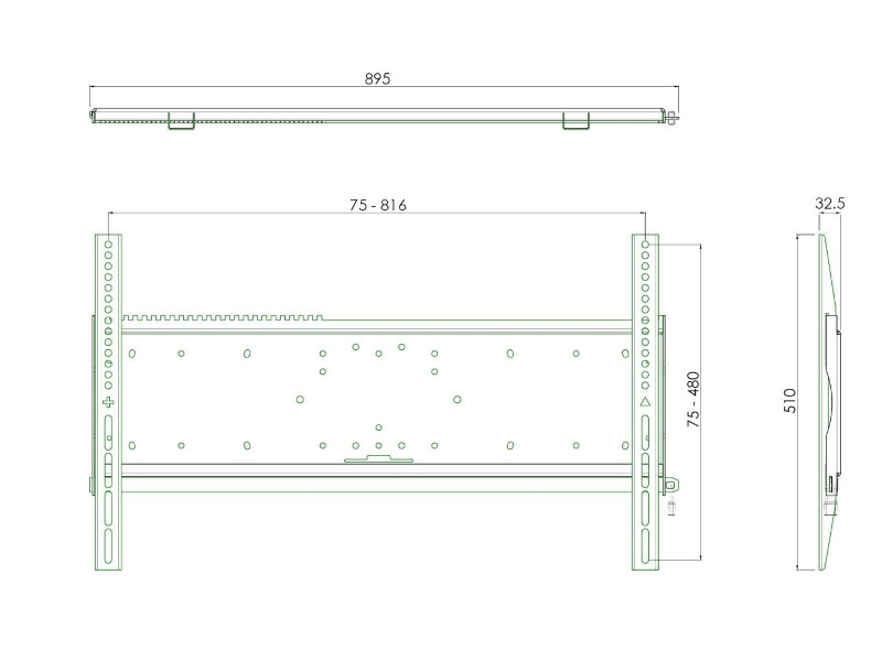 SmartMetals Monitor Wandhalterung bis VESA 800x400 Maße