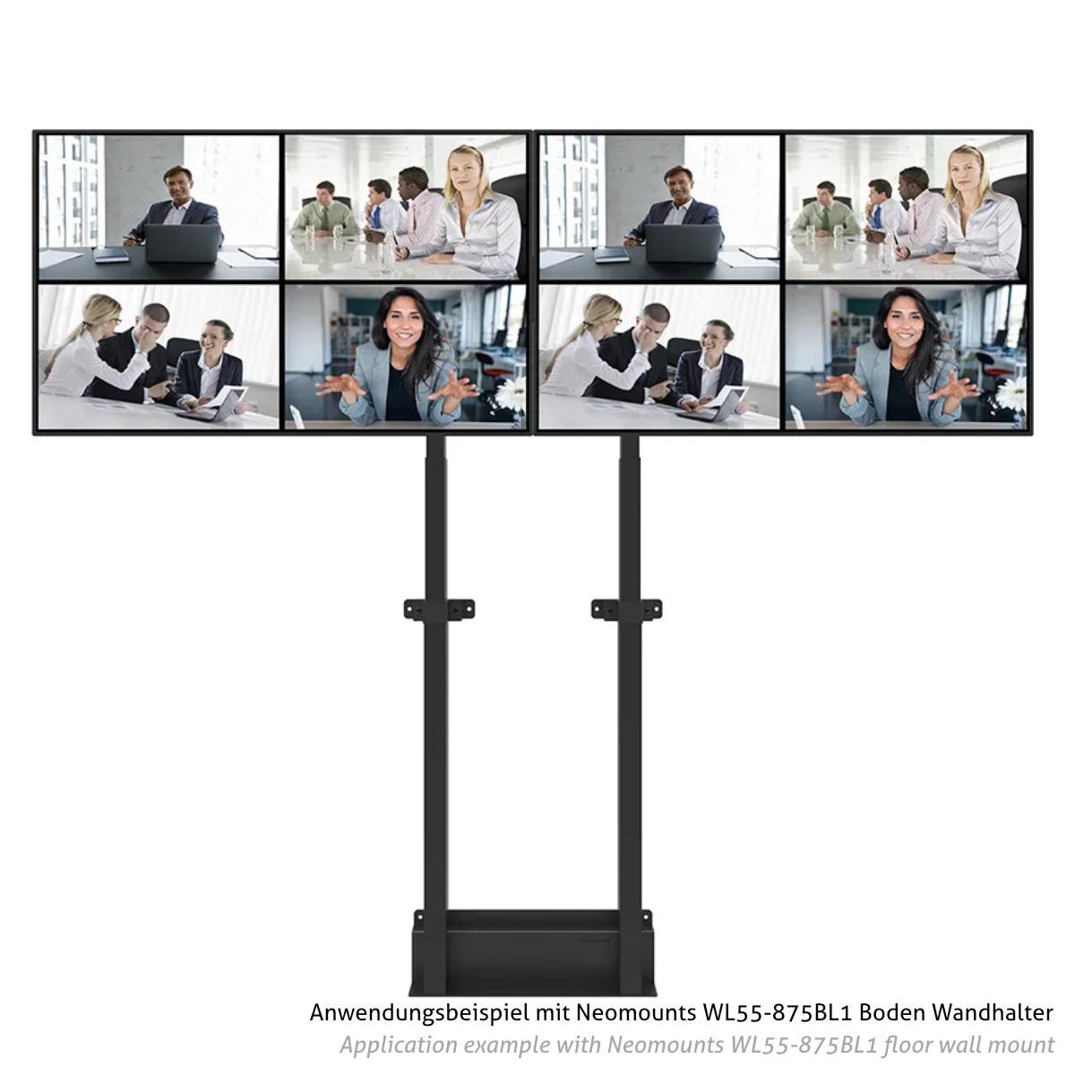 Neomounts ADM-875BL2 Zubehör VESA Adapter für Monitorhalter auf 2 Monitore, schwarz Anwendung WL55-875BL1