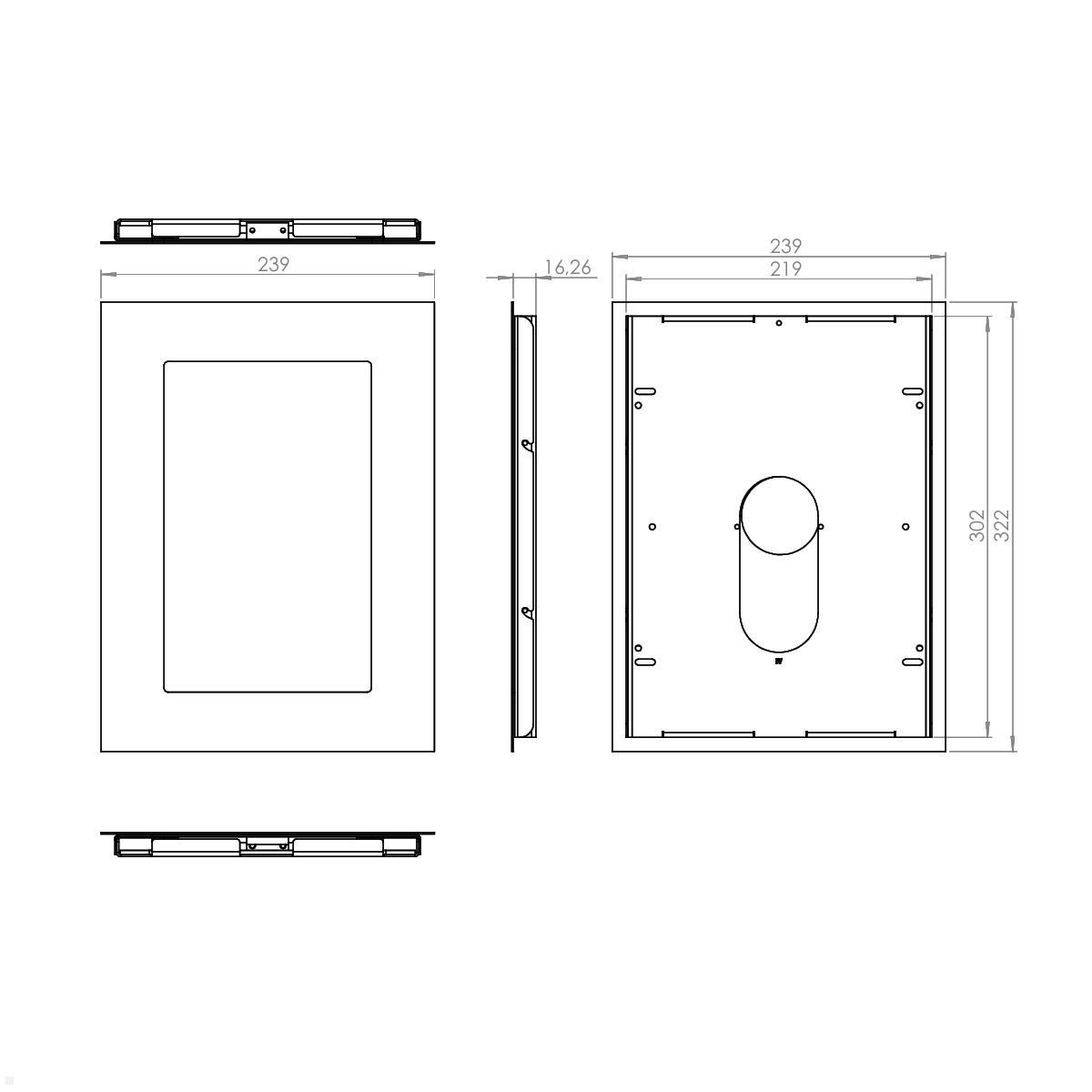 TabLines TWE104E Tablet Wandeinbau für Samsung Tab S8 11.0, Zeichnung