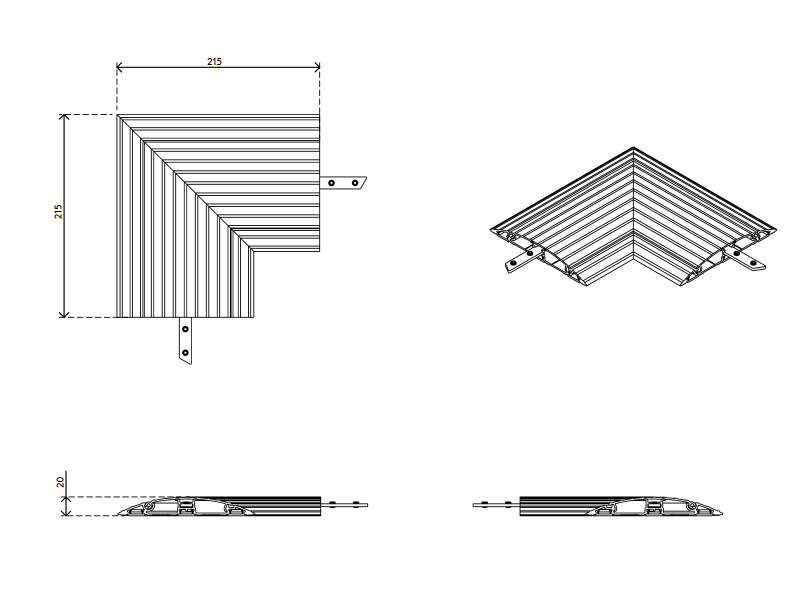 Addit Kabelschutz aufklappbar - Ecke 482