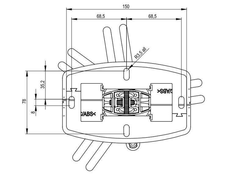 SMS Beamer Deckenhalterung CL V 1250-1500 (AE021022) Maße Deckenplatte